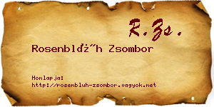 Rosenblüh Zsombor névjegykártya